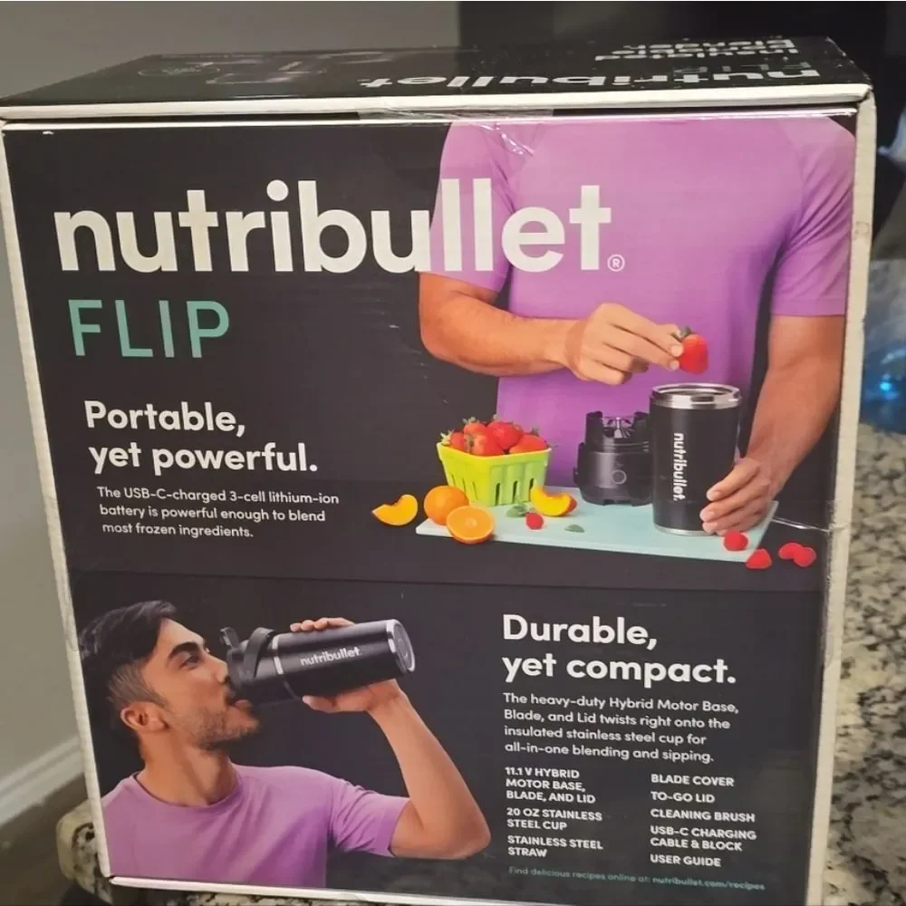 NutriBullet Flip Insulated‎ Portable Blender- Black
